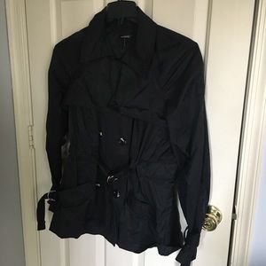 Black short trench coat